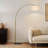 Logan 76 in. Modern Adjustable and Extendable LED Arc Floor Lamp with Fabric Drum Shade-88993043-88993044
