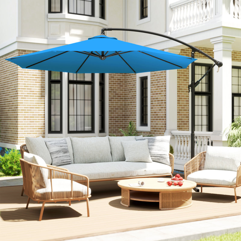 295cm Cantilever Parasol, Blue