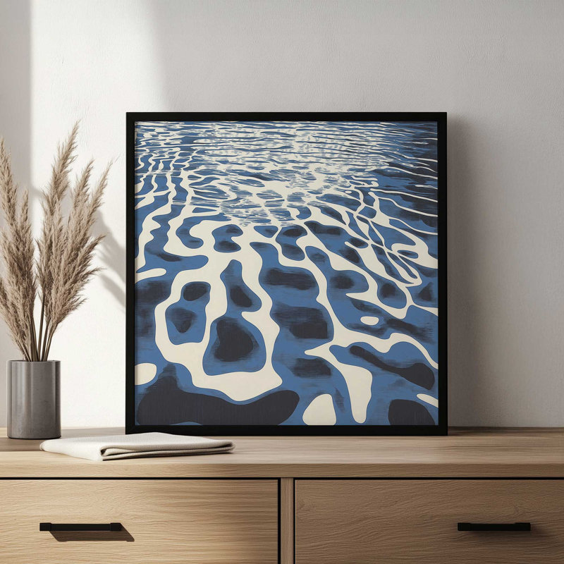 «Cobalt Ripples I» par Walker Noble, reproduction d'art sur toile, H 12 po x l 12 po, Noir
