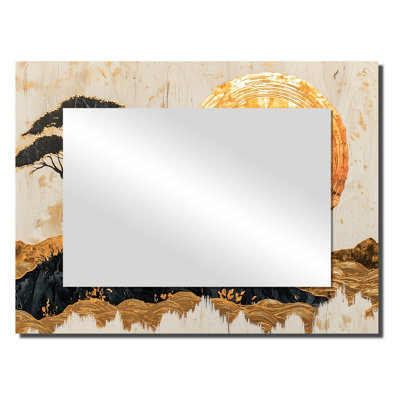 «Elephants At Sunset Whisper Of The Wild I», art mural miroir décoratif moderne, imprimé sur métal