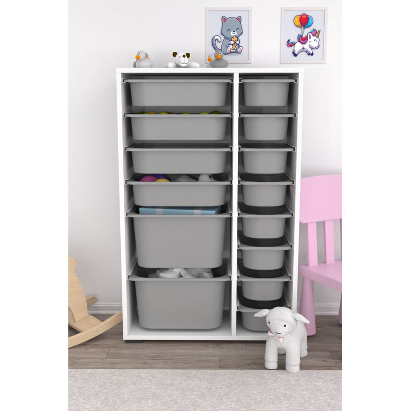Armoire polyvalente moderne | 100% panneau de particules enduit de mélamine, épaisseur: 0,7 pouce | Comprend de nombreuses tablettes, des pieds en plastique et une conception murale | Parfait pour le bureau à domicile, le salon ou les solutions de rang
