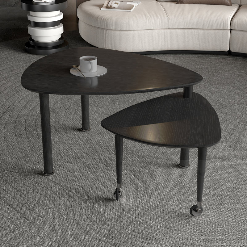 Table basse avec petite table rotative, Black