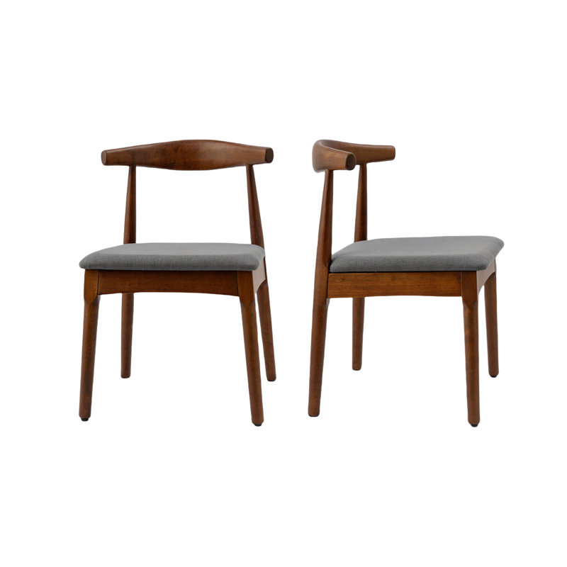  Chaise d'appoint en bois massif, Gris foncé / noyer