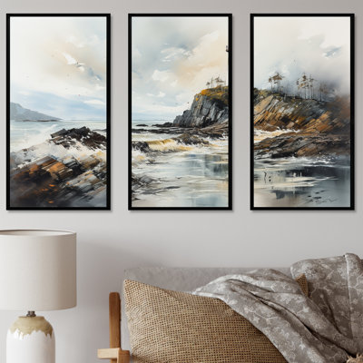 Ensemble de salon Coastal Light House Scenery I - Beach Light House Wall Art