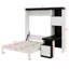 Lit escamotable avec bureau, étagères et placards de rangement, lit mural vertical escamotable en bois avec rangement pour bureau ou maison