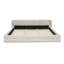 Très grande base de lit tapissier avec tissu chenille, tête de lit moelleuse et support robuste pour un confort ultime.-120418328