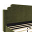 Structure de lit plateforme à oreilles avec tête de lit Shelton, velours vert olive-114604465