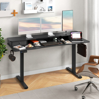 Tablette de rangement pour bureau avec support à moniteur 63 tiroirs x 63 po x 63 po