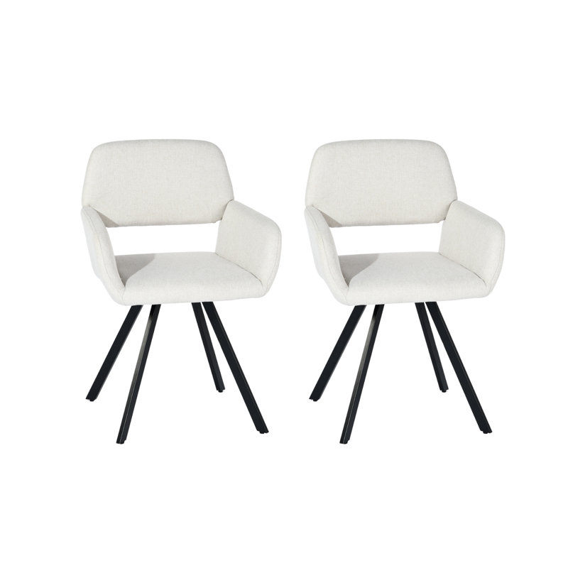 Chaise de salle à manger rembourrée Adora, Ivoire ivoire