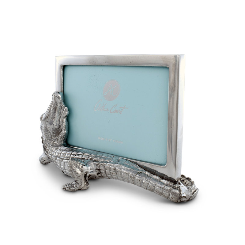 Alligator Silver Metal Embossed Picture Frame