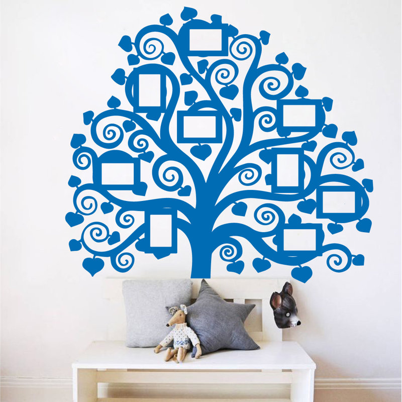 Décalcomanie murale images arbre familial, Bleu azur