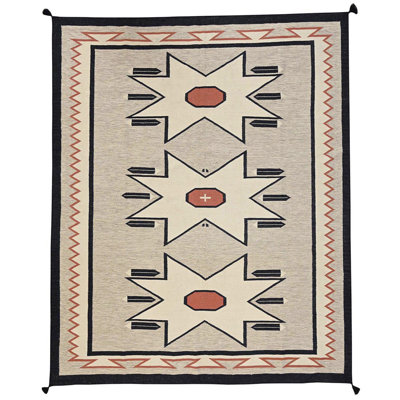 Tapis oriental brun kaki de 8 pi 5 po x 9 pi 9 po, motif géométrique tissé à la main, tissé à la main, 100% laine