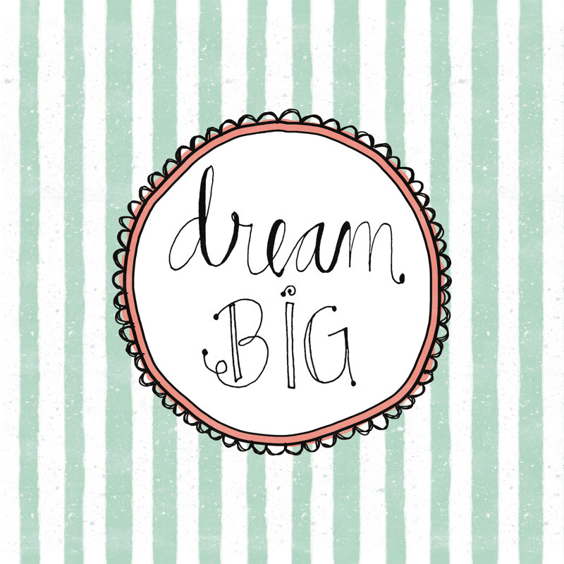 Dream Big - Wrapped Canvas Print, 30cm H x 30cm W 