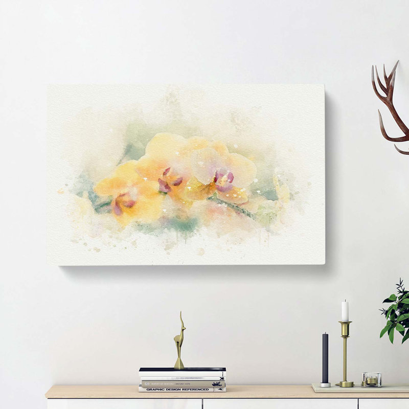 Yellow Orchids in Abstract - Wrapped Canvas, 35cm H x 50cm W x 3cm D