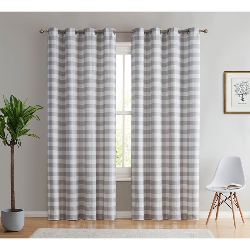 Fallbrook Polyester Light Filtering Curtain, Dove Gray, 54" W x 72" L