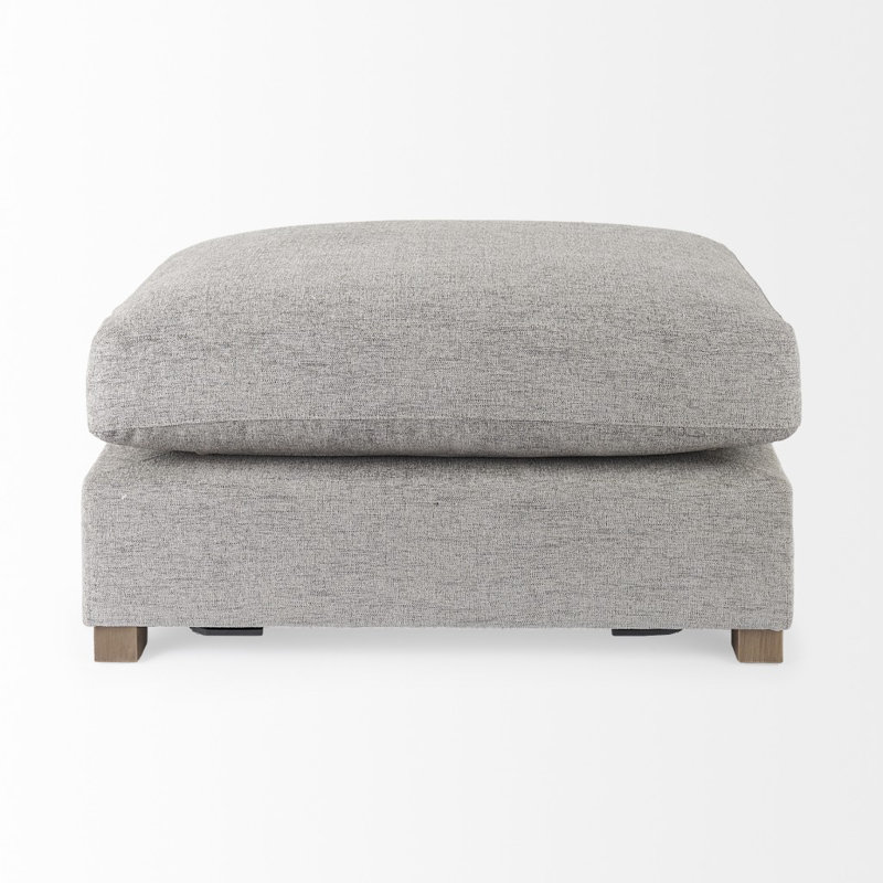 Demi-repose-pieds recouvert de tissu gris clair, Tissu gris