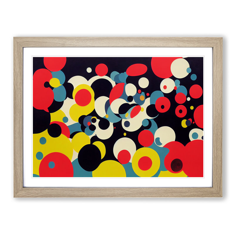 XH1022-3016X Electrifying Abstract Art - Single Picture Frame Painting, 34cm H x 46cm W x 2cm D, Oak