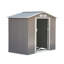 Remise de jardin 7 pi x 4 pi avec trousse de fondation et portes doubles brun clair-98192075-98192076