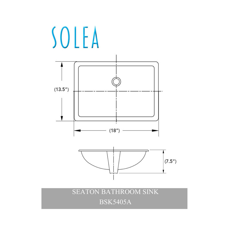 Safavieh Seaton 13.8'' White Ceramic Rectangular Bathroom Sink