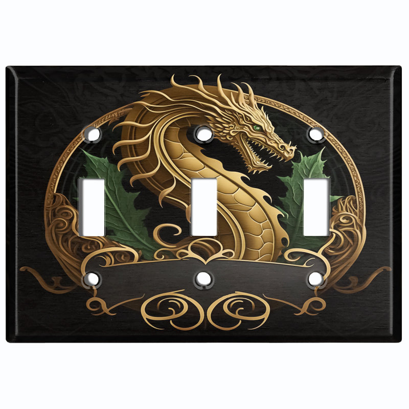 Plaque murale 3 lumières Dragon Crest