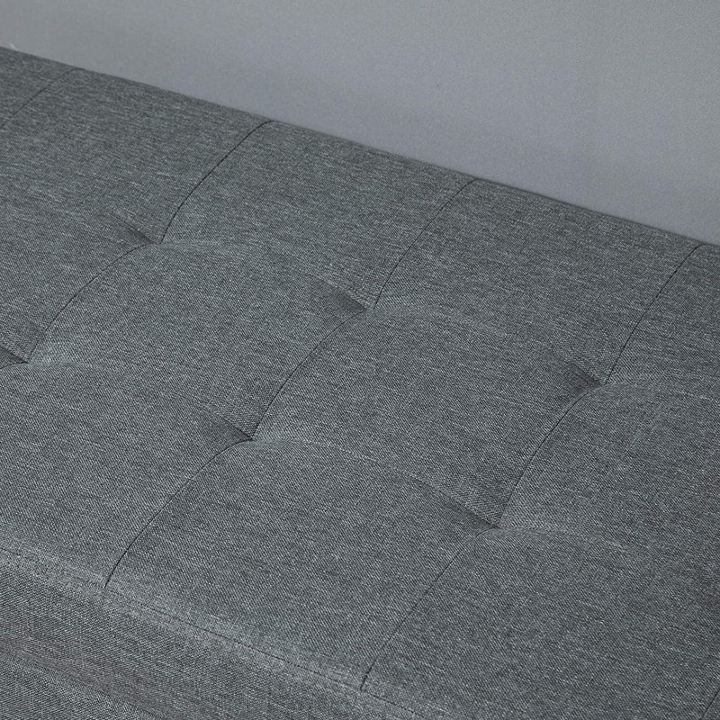 Adita Polyester Blend Upholstered Storage Bench, Grey