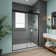 50" - 54" W x 70" H Double Sliding Semi-Frameless Shower Door with Clear Glass