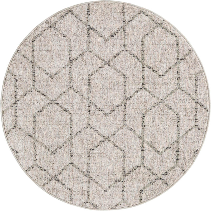 Breze Geometric Indoor Rug, Round 3'3"