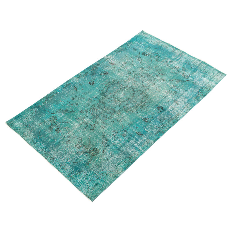 Tapis turquoise à transition de couleur 5 pi 3 po x 8 pi 10 po