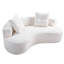 Canapé 3 places Cloud (202 cm), sans ossature, blanc crème, tissu bouclé, mousse et ressorts, livré monté, adaptable à différents environnements.