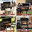 Royal Gourmet 28" Barrel Charcoal Grill with Smoker and Side Table