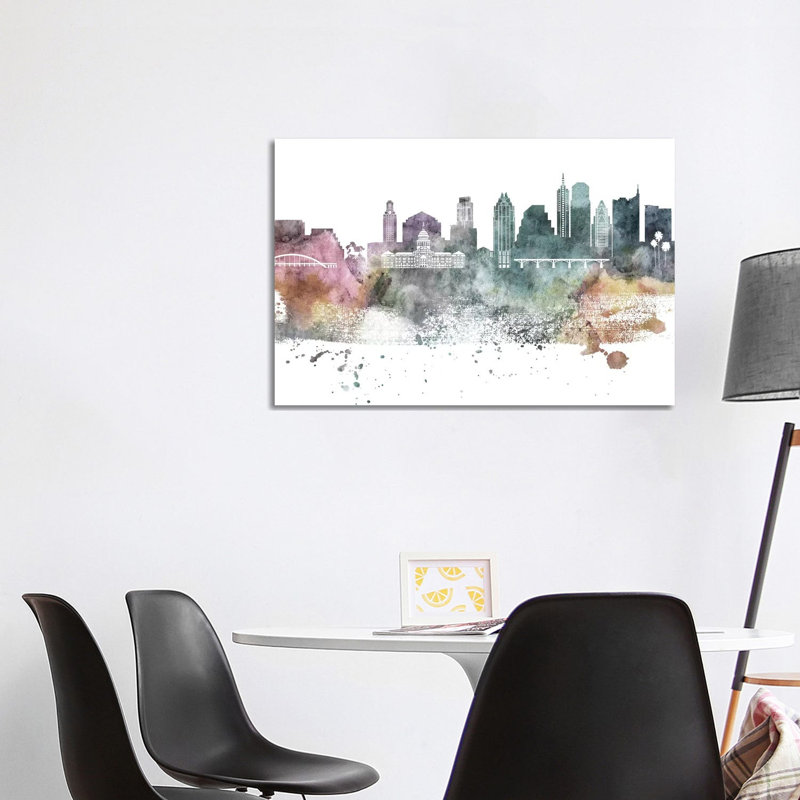 Philadelphia Pastel Skylines, H 26 po x l 40 po x P 1,5 po, Austin