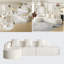 Ensemble de canapé incurvé en forme de L avec méridienne large Effortless Elegance-488335022-488335023