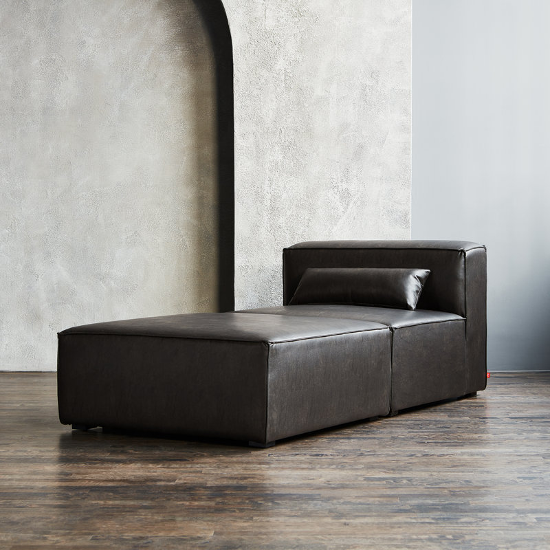 Méridienne 2 pièces Mix, Cuir vegan pomme réglisse