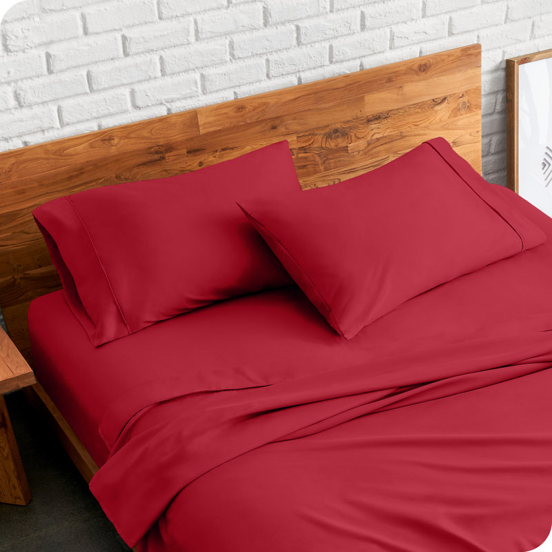 Soft Microfiber Pillowcase Set, Red, 2 King Pillowcases