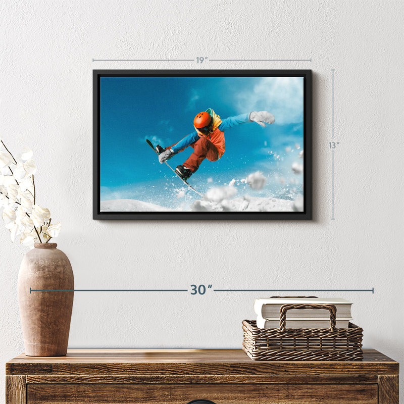 Impression sur toile Snowboard Grab, H 13 po x l 19 po