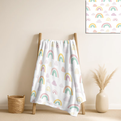 Little Rainbows – Red Ombre Cozy Kids Blanket, Boho Soft Throw