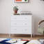 Commode blanche moderne à 3 tiroirs, organisateur en panneau de fibres à densité moyenne durable pour les petits espaces et un rangement efficace