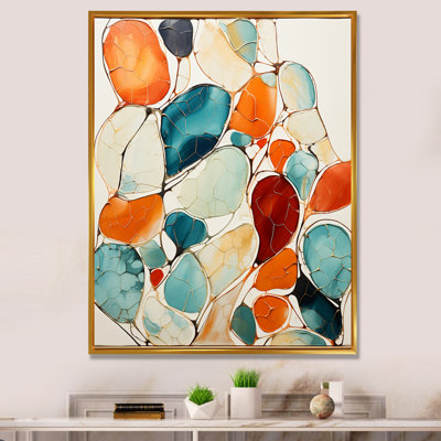 «Ingvarda Blue Mid Century Midcentury Mosaic I», reproduction sur toile