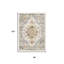 Tapis lavable 8 pi x 10 pi ivoire et médaillon orange