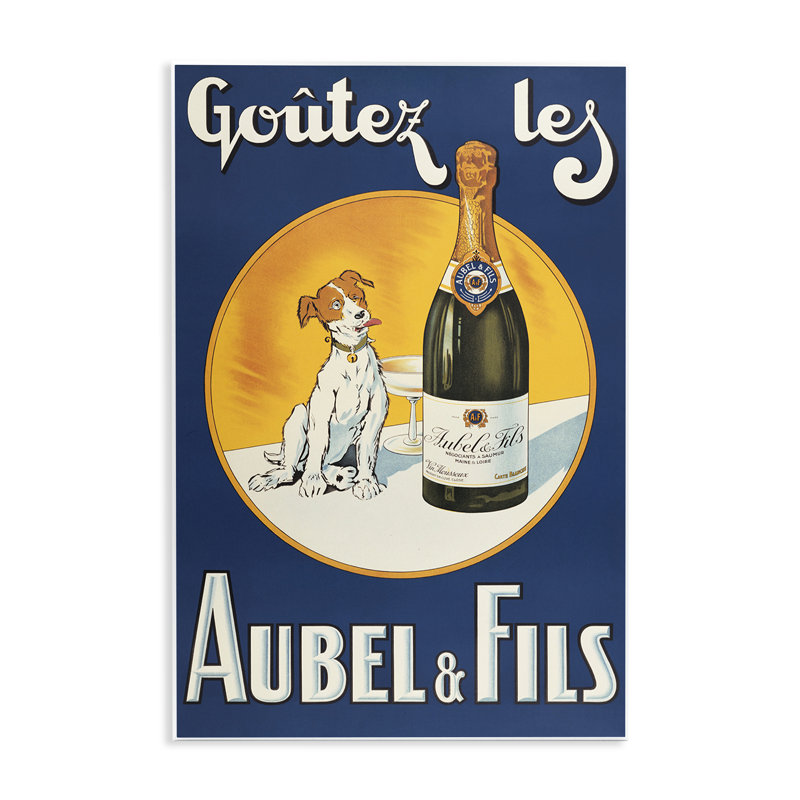 «Dog & Wine», plaque murale par Marcus Jules, H 15 po x l 10 po