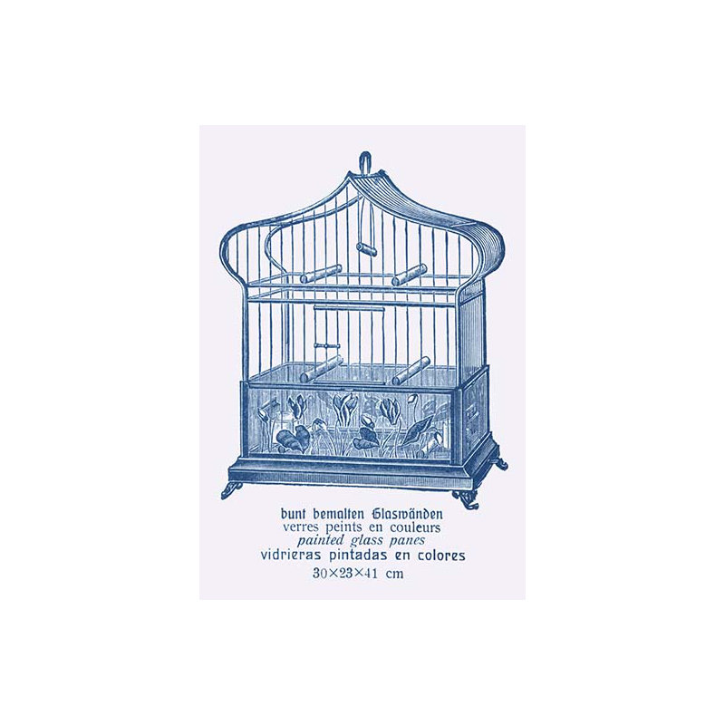 « orné à cage à oiseau blue k », impression