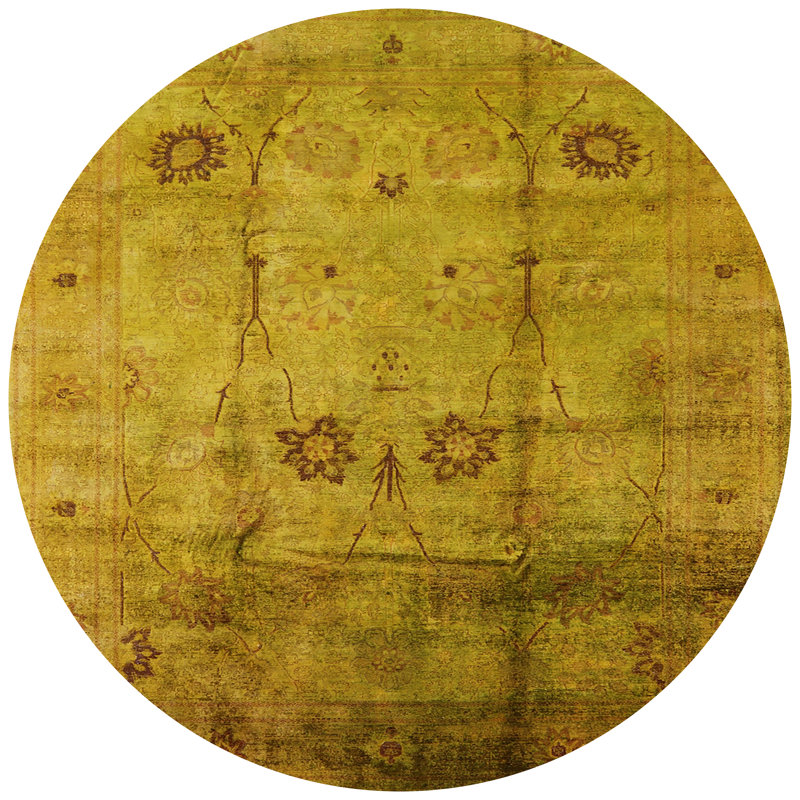 Tapis vert de style oriental, Rond 3 pi