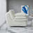 Swivel Recliner Chair with Ottoman,Full Compression Support and 360° Rotation,White