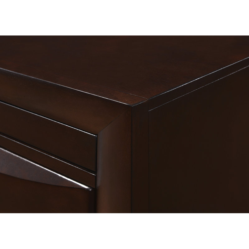 Rodnell Piece Bedroom Set, King, 5 Pcs: Bed, Nightstand, 2 Dressers, Mirror, Dark Brown