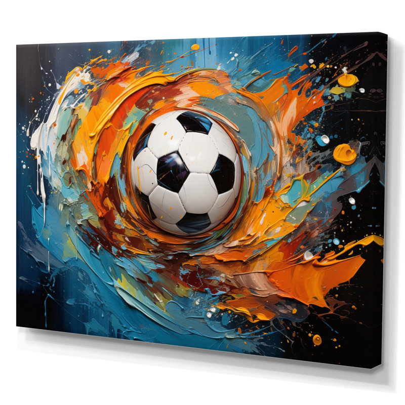 Soccer Ball Kaleidoscope I - Sports Canvas Art Print, 30" H x 40" W, Toile tendue