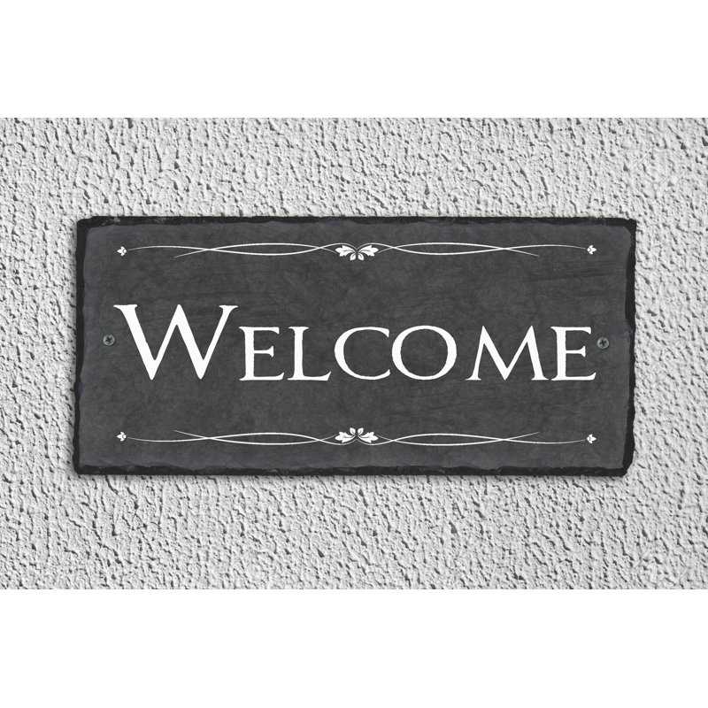 Décoration murale Ireen Welcome, Montage à 2 trous, H 8 po x l 18 po