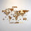 Wooden World Map Wall Art with Flag Stickers – 3D Layered Wood Décor & Travel Tracker