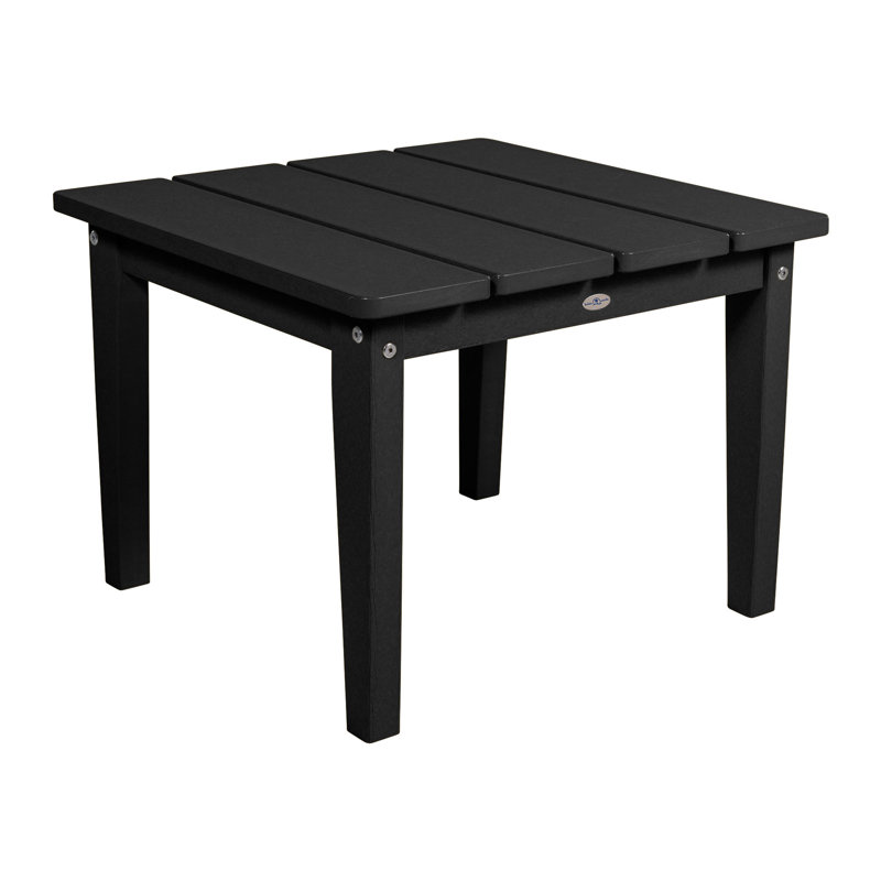 Table de patio extérieur Middira Adirondack, H 17 po x l 22,75 po x P 22,75 po, Sable noir
