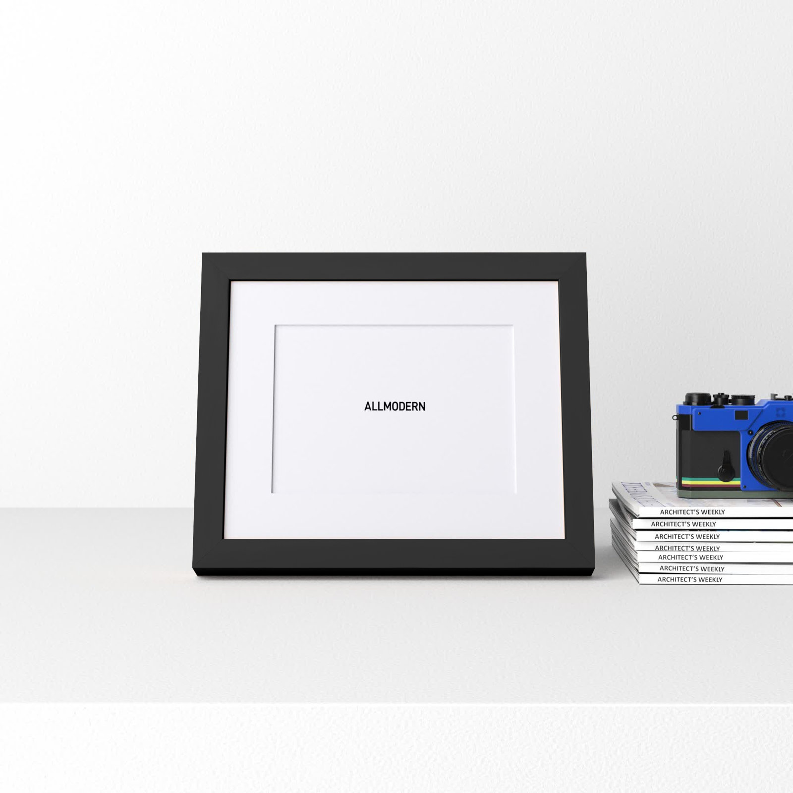 Capullo Wood Matte Picture Frame with Mat, 4" x 6", Black
