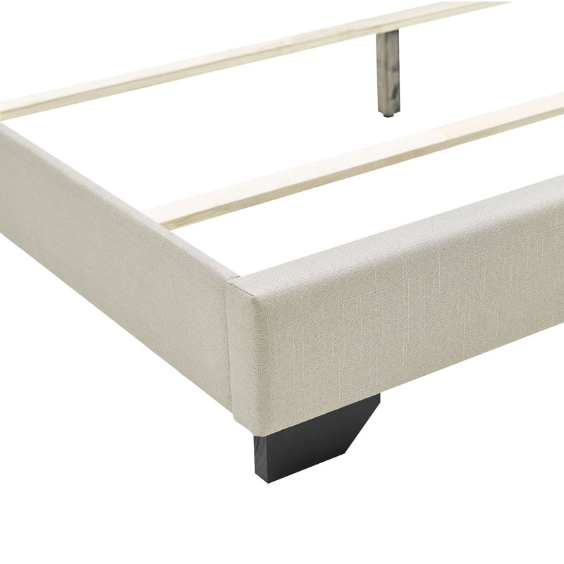 Lit plateforme tapissier Landsford, Grand, Beige